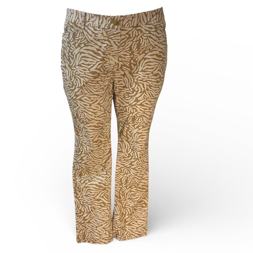 Charter Club Tan Zebra Print Boot Cut Pants